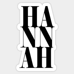 Hannah Girls Name Bold Font Sticker
